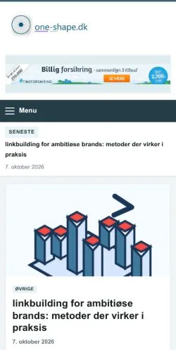 Anteprima del sito One-Shape, referenziato per la pubblicazione di articoli sponsorizzati