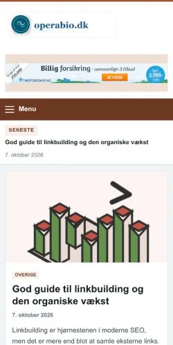 Anteprima del sito Operabio, referenziato per la pubblicazione di articoli sponsorizzati