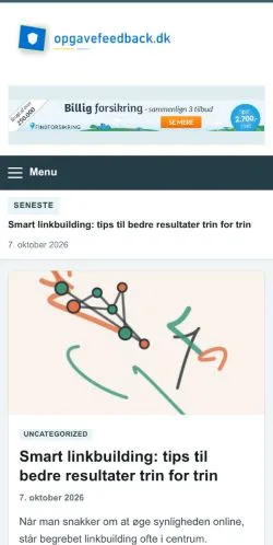 Forhåndsvisning af Opgavefeedback, opført til udgivelse af sponsorerede artikler