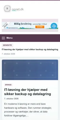 Vorschau der Website Opnet, gelistet für die Veröffentlichung gesponserter Artikel