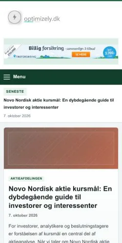 Vorschau der Website Optimizely, gelistet für die Veröffentlichung gesponserter Artikel