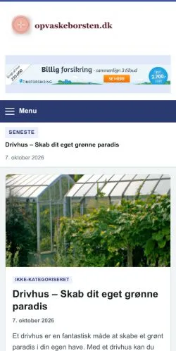 Vorschau der Website Opvaskeborsten, gelistet für die Veröffentlichung gesponserter Artikel