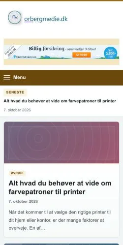 스폰서 기사 게재 매체로 등록된 Orbergmedie 사이트 미리보기
