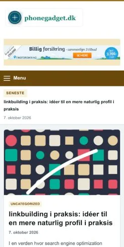 Anteprima del sito Phone Gadget DK, referenziato per la pubblicazione di articoli sponsorizzati