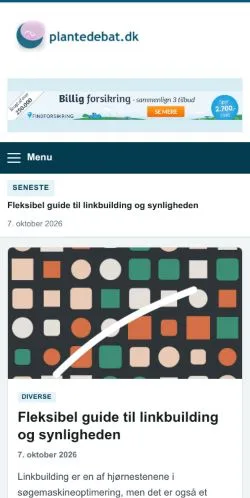 Forhåndsvisning af Plantedebat, opført til udgivelse af sponsorerede artikler