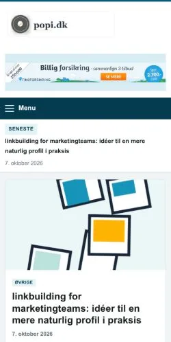 Anteprima del sito Popi, referenziato per la pubblicazione di articoli sponsorizzati