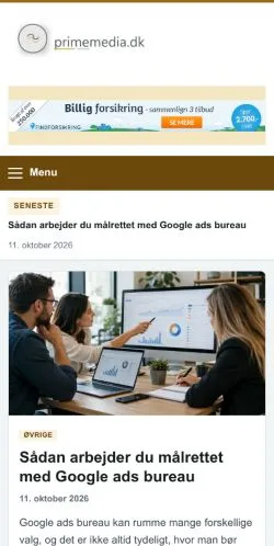 Anteprima del sito Prime Media, referenziato per la pubblicazione di articoli sponsorizzati