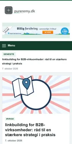 Podgląd witryny Pureremy, ujętej jako miejsce publikacji artykułów sponsorowanych