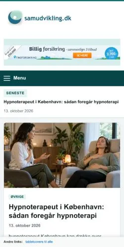 Anteprima del sito Samudvikling, referenziato per la pubblicazione di articoli sponsorizzati
