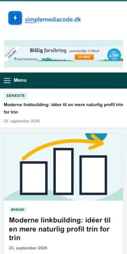 Anteprima del sito Simple Media Code, referenziato per la pubblicazione di articoli sponsorizzati