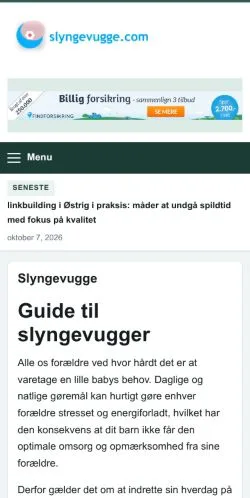 Anteprima del sito Slyngevugge Hjemmesiden, referenziato per la pubblicazione di articoli sponsorizzati