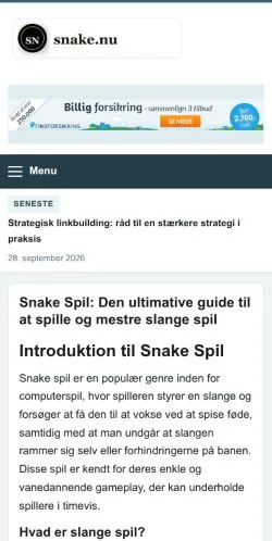 Aperçu du site Snake Website, référencé pour publier un article sponsorisé