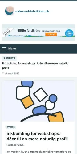 Anteprima del sito Sodavandsfabrikken, referenziato per la pubblicazione di articoli sponsorizzati
