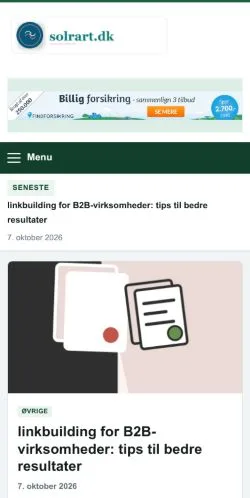 Forhåndsvisning af Solrart, opført til udgivelse af sponsorerede artikler