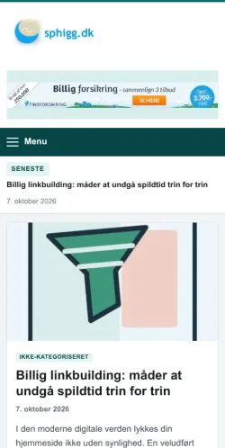 Aperçu du site Sphigg, référencé pour publier un article sponsorisé