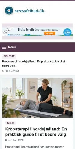 Anteprima del sito Stressfrihed, referenziato per la pubblicazione di articoli sponsorizzati