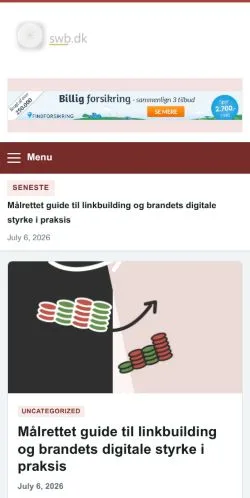 Aperçu du site Swb.dk, référencé pour publier un article sponsorisé