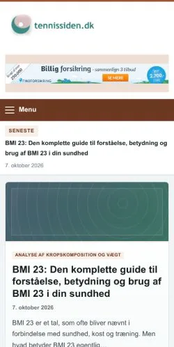 Anteprima del sito Tennissiden, referenziato per la pubblicazione di articoli sponsorizzati