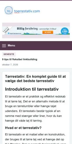 Anteprima del sito Tørrestativ Zonen, referenziato per la pubblicazione di articoli sponsorizzati