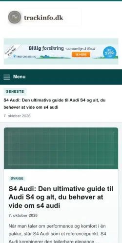 Anteprima del sito Trackinfo, referenziato per la pubblicazione di articoli sponsorizzati