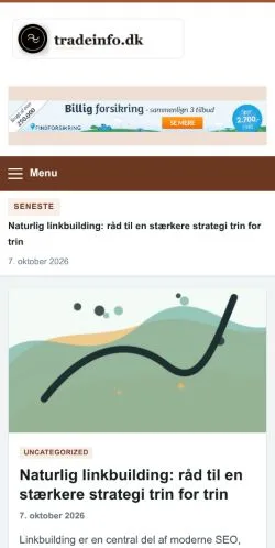 Vorschau der Website Tradeinfo, gelistet für die Veröffentlichung gesponserter Artikel