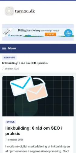Anteprima del sito Turn2u, referenziato per la pubblicazione di articoli sponsorizzati