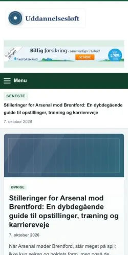 Vorschau der Website Uddannelsesloeft, gelistet für die Veröffentlichung gesponserter Artikel