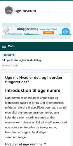 Forhåndsvisning af Uge Nr Online, opført til udgivelse af sponsorerede artikler
