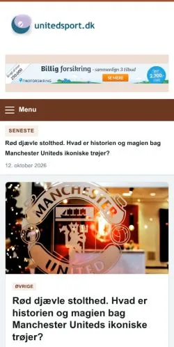 스폰서 기사 게재 매체로 등록된 Unitedsport 사이트 미리보기