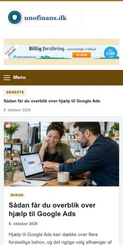 Anteprima del sito Unofinans, referenziato per la pubblicazione di articoli sponsorizzati