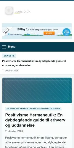 Anteprima del sito Uprisio, referenziato per la pubblicazione di articoli sponsorizzati