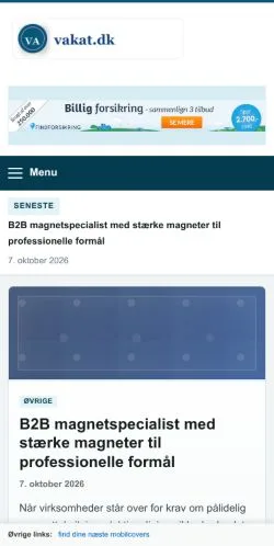 Forhåndsvisning af Vakat, opført til udgivelse af sponsorerede artikler