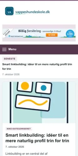 Anteprima del sito Vappes Hundeskole, referenziato per la pubblicazione di articoli sponsorizzati