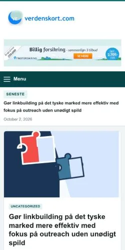 Vorschau der Website Verdenskort, gelistet für die Veröffentlichung gesponserter Artikel