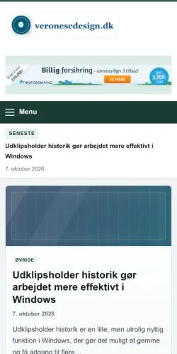 Anteprima del sito Veronese Design, referenziato per la pubblicazione di articoli sponsorizzati