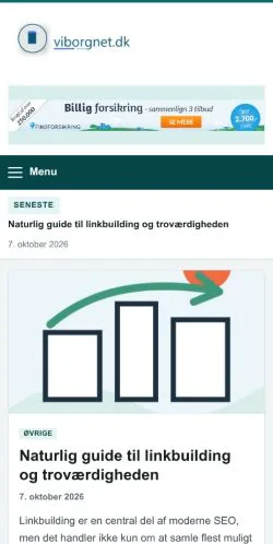 Anteprima del sito Viborgnet, referenziato per la pubblicazione di articoli sponsorizzati