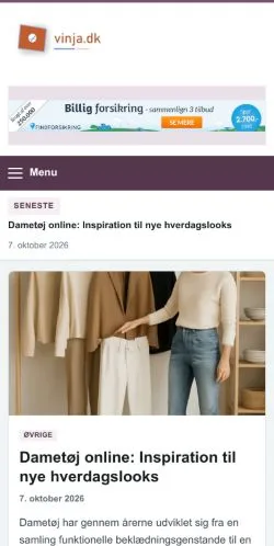 Sponsorlu makale yayını için listelenen Vinja sitesinin önizlemesi
