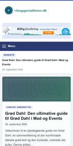 Vorschau der Website Vinogspecialiteter, gelistet für die Veröffentlichung gesponserter Artikel