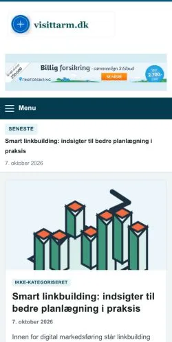 Anteprima del sito Visit Tarm, referenziato per la pubblicazione di articoli sponsorizzati