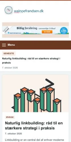 Sponsorlu makale yayını için listelenen Wainoe Frandsen sitesinin önizlemesi