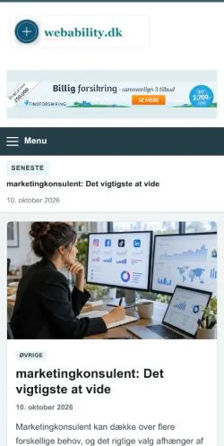 Forhåndsvisning af Webability, opført til udgivelse af sponsorerede artikler