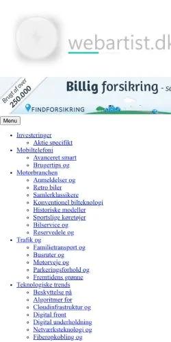 Forhåndsvisning af Webartist, opført til udgivelse af sponsorerede artikler