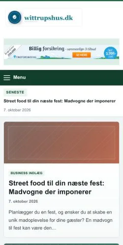 Anteprima del sito Wittrup S Hus, referenziato per la pubblicazione di articoli sponsorizzati