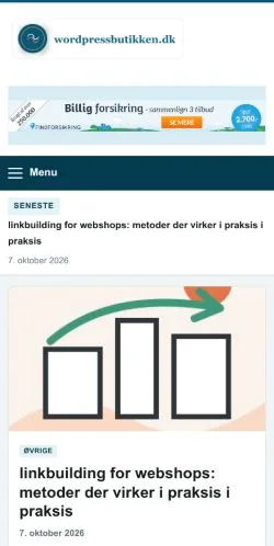 Vorschau der Website Wordpressbutikken, gelistet für die Veröffentlichung gesponserter Artikel