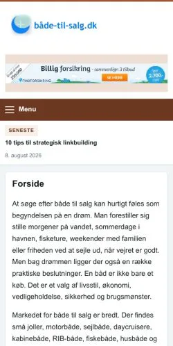 Forhåndsvisning af Både Til Salg, opført til udgivelse af sponsorerede artikler