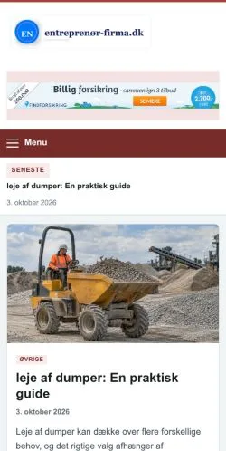 Forhåndsvisning af Entreprenør Firma, opført til udgivelse af sponsorerede artikler