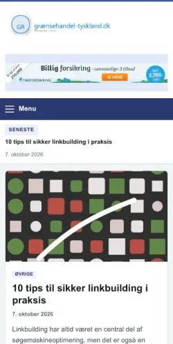 Forhåndsvisning af Grænsehandel Tyskland, opført til udgivelse af sponsorerede artikler