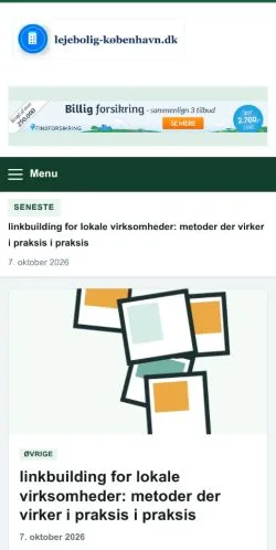 Forhåndsvisning af Lejebolig København, opført til udgivelse af sponsorerede artikler