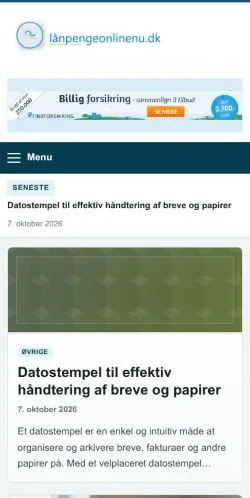 Forhåndsvisning af Lån Penge Online Nu, opført til udgivelse af sponsorerede artikler