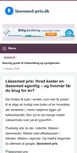 Forhåndsvisning af Låsesmed Pris, opført til udgivelse af sponsorerede artikler